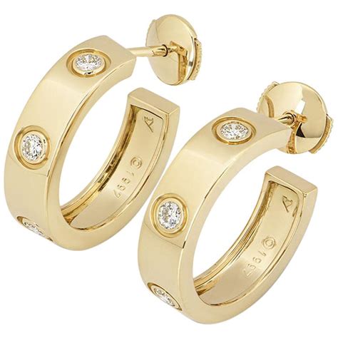 cartier love hoop earrings|Cartier love earrings full diamond.